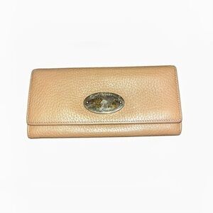 Vintage MULBERRY Continental Plaque Long Wallet leather tan taupe new w/o tags